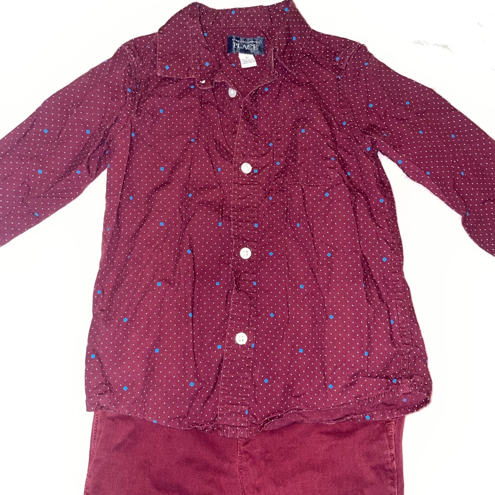 Maroon Button down and slacks